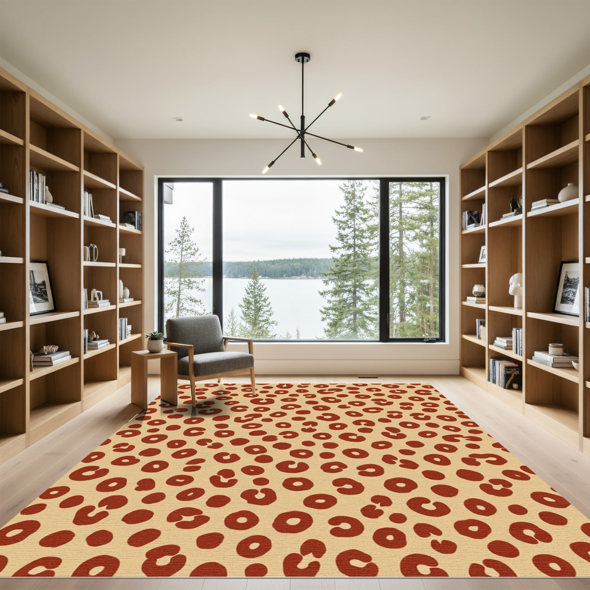 Crimson Leopard Spot Scatter Rug