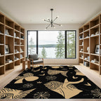 Tan Abstract Organic Forms Rug