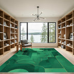 Emerald Green Abstract Geometric Form Rug