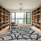 Monochrome Subtle Interlaced Loops Rug