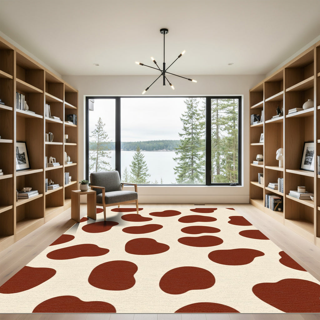 Brown Cream Spotted Cowhide Rug