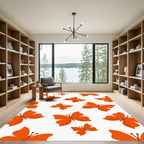 Orange Butterfly Invasion Rug