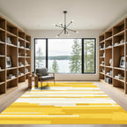 Golden Yellow Horizontal Stripe Rug