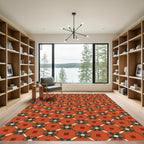 Terracotta Teal Star Lattice Rug