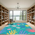Coral Reef Tropical Underwater Garden Rug