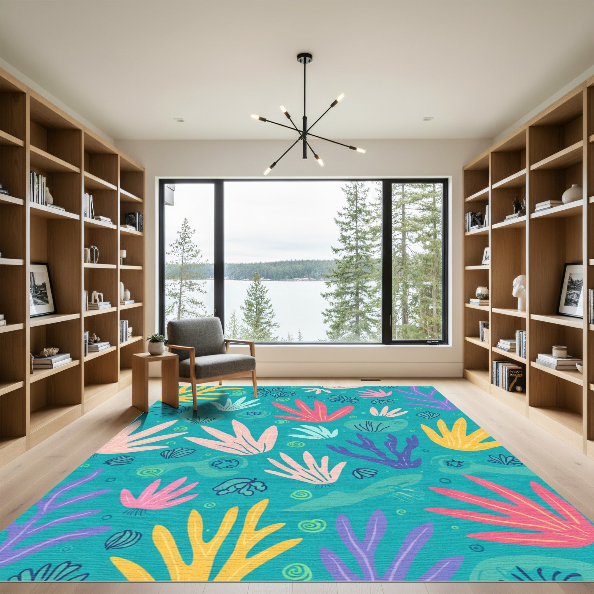 Coral Reef Tropical Underwater Garden Rug