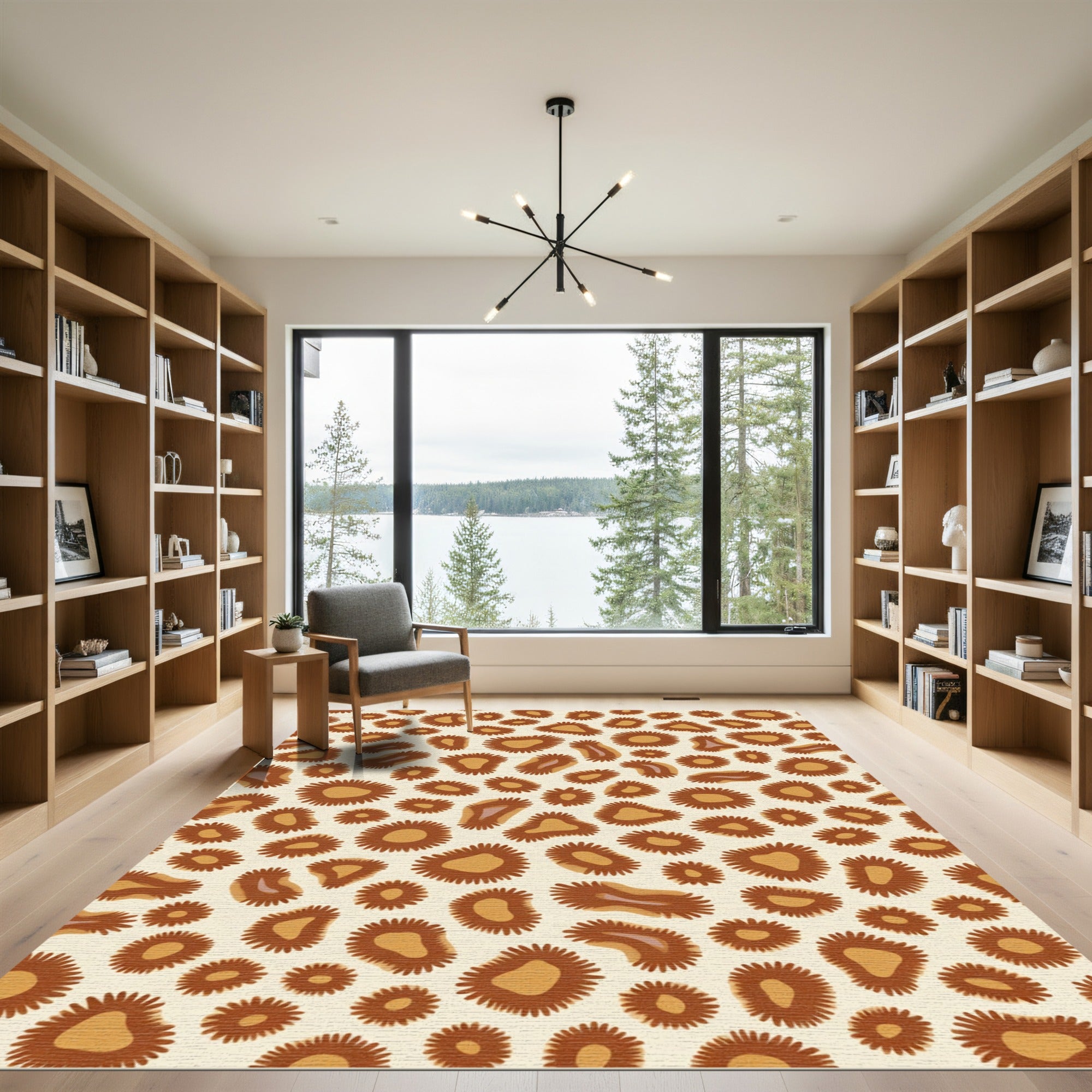Brown Leopard Spots Repeating Graphic Rug