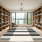 Modern Wide Stripe Monochrome Rug