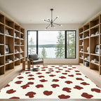 Modern Crimson Spotty Organic Rug