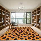 Orange Black Purple Dot Scatter Rug