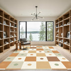 Terracotta Sage Squares Polka Dot Rug