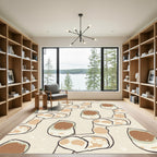 Earthy Tone Organic Freeform Swirl Rug