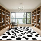 Black White Organic Spotty Shape Rug