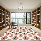 Rose Diamond Floral Abstract Rug