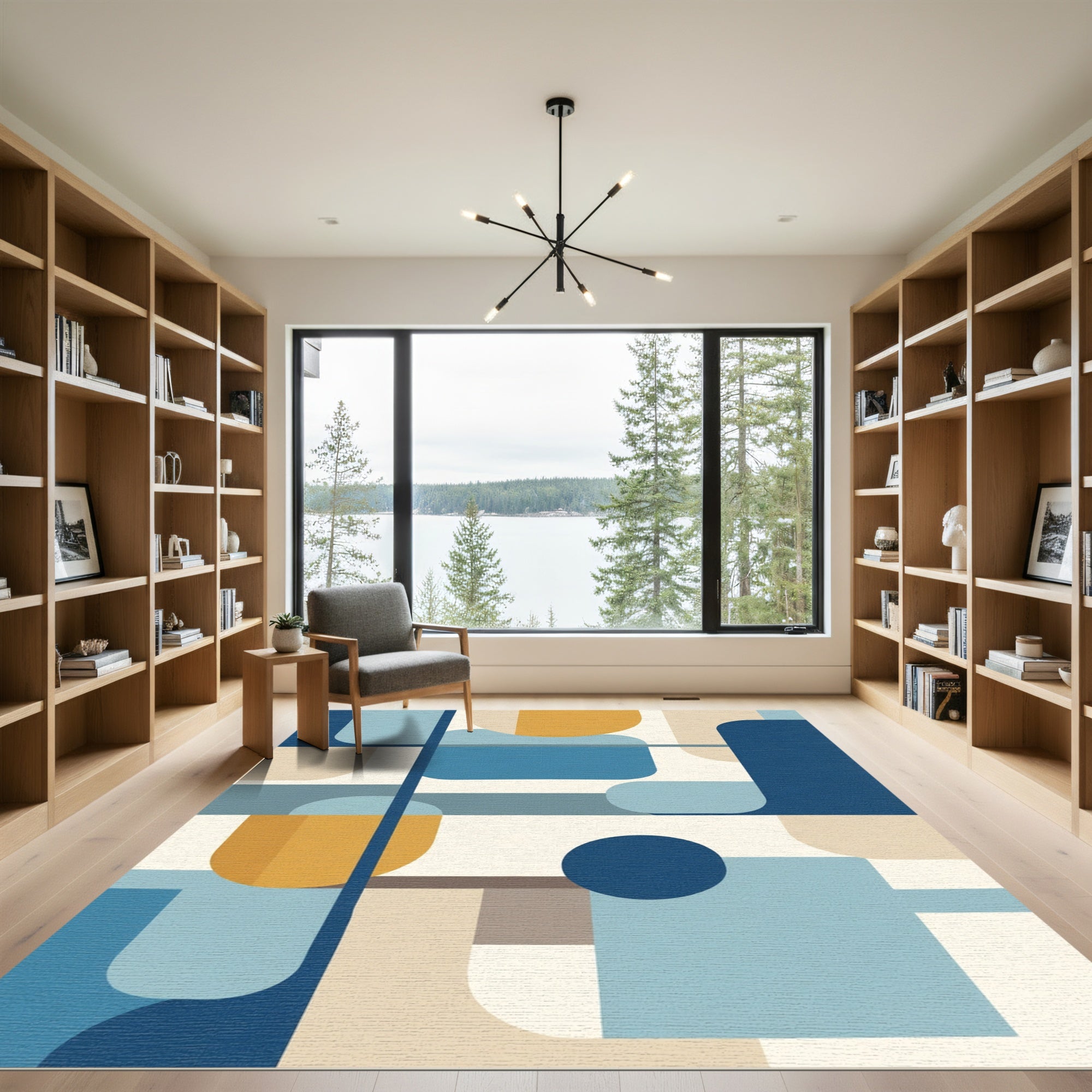 Modern Abstract Geometric Shapes Rug