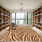 Brown Tan Abstract Swirl Rug