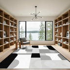 Modern Geometric Monochrome Abstract Rug