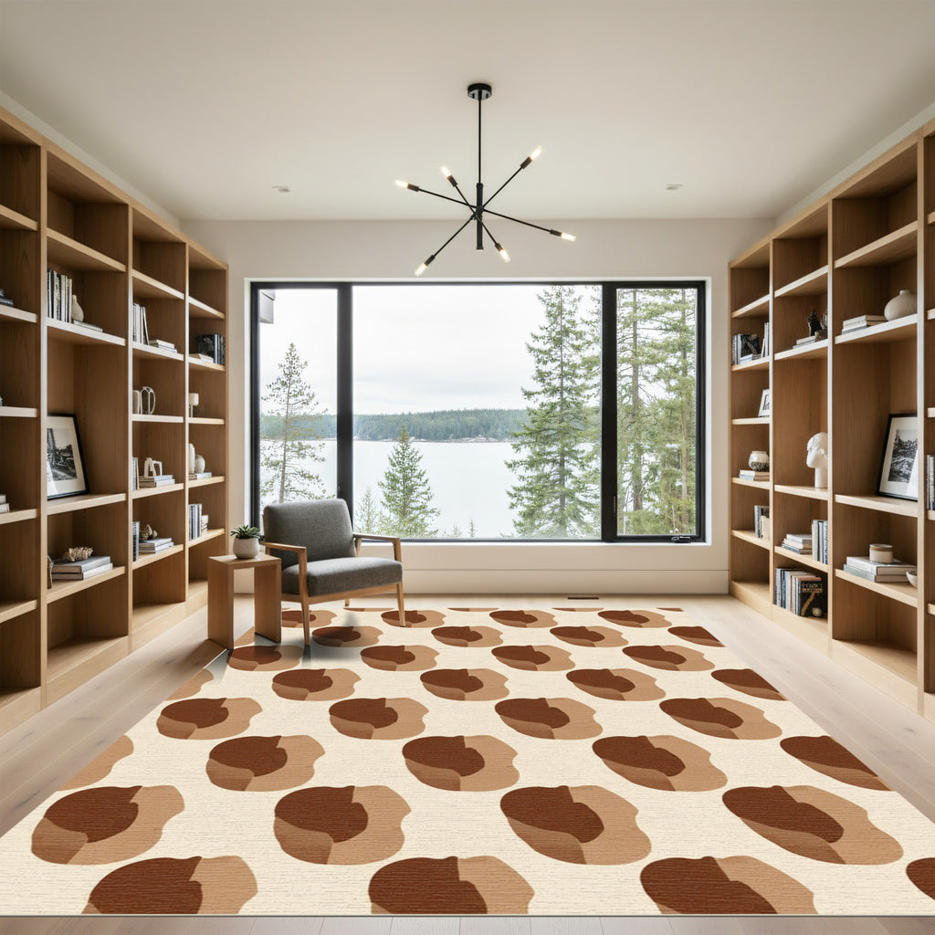 Earthy Chocolate Abstract Spot Rug