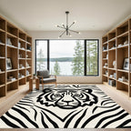 Bold Black Tiger Stripes Rug