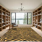 Orange Black Abstract Animalistic Stripes Rug