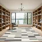 Monochromatic Geometric Stripe Arrangement Rug