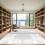 Modern Geometric Gray Abstract Lines Rug