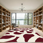 Crimson Cream Organic Interlocking Loops Rug