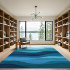 Oceanic Abstract Layered Wave Rug