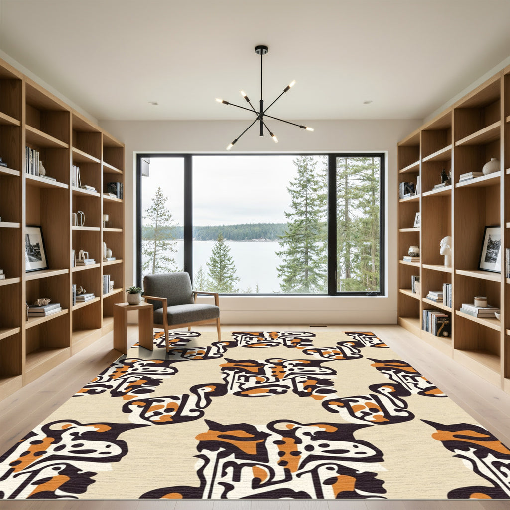 Abstract Cheetah Ornate Contemporary Rug