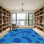 Deep Blue Blob Pattern Rug
