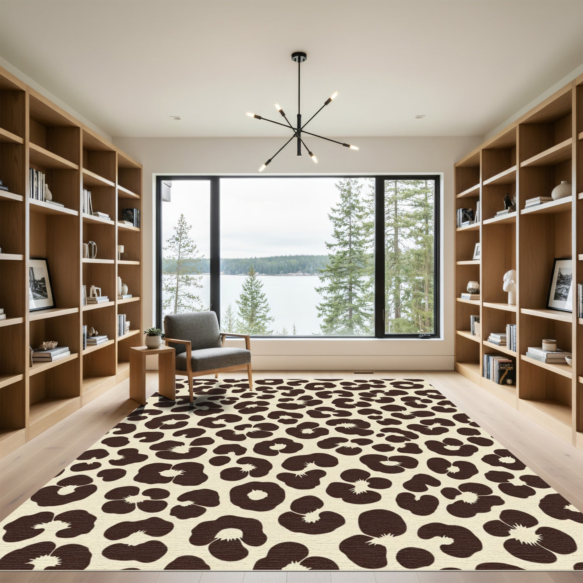 Brown Spots on Cream Background Rug