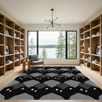Monochrome Jagged Diamond Arrangement Rug