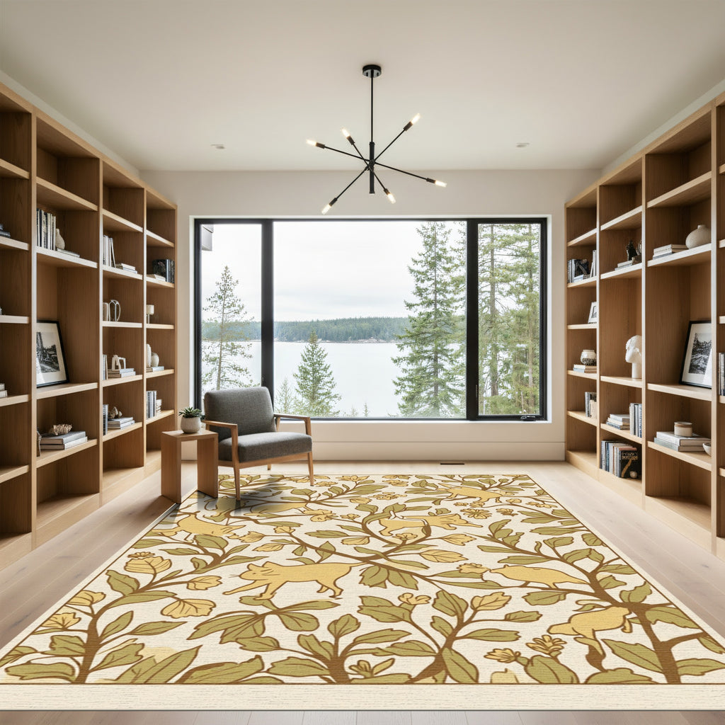 Golden Cats Amongst Foliage Rug