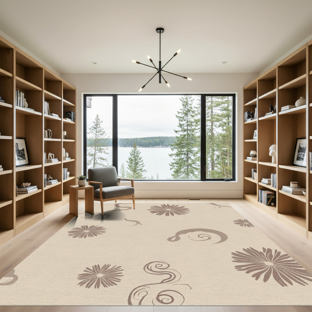 Tawny Floral Swirl Accent Rug