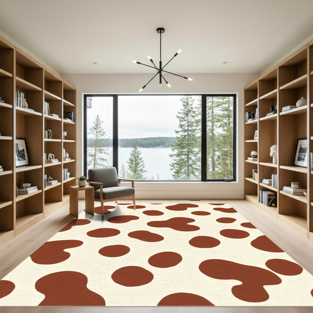 Brown Cream Spotty Organic Rug