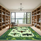 Green Fauna Insect Collection Rug