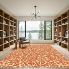 Terracotta Abstract Floral Scatter Rug