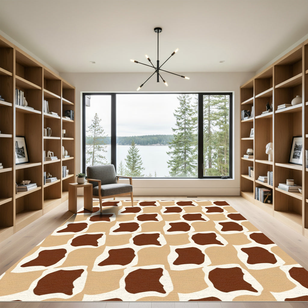 Staggered Organic Shapes Geometric Rug