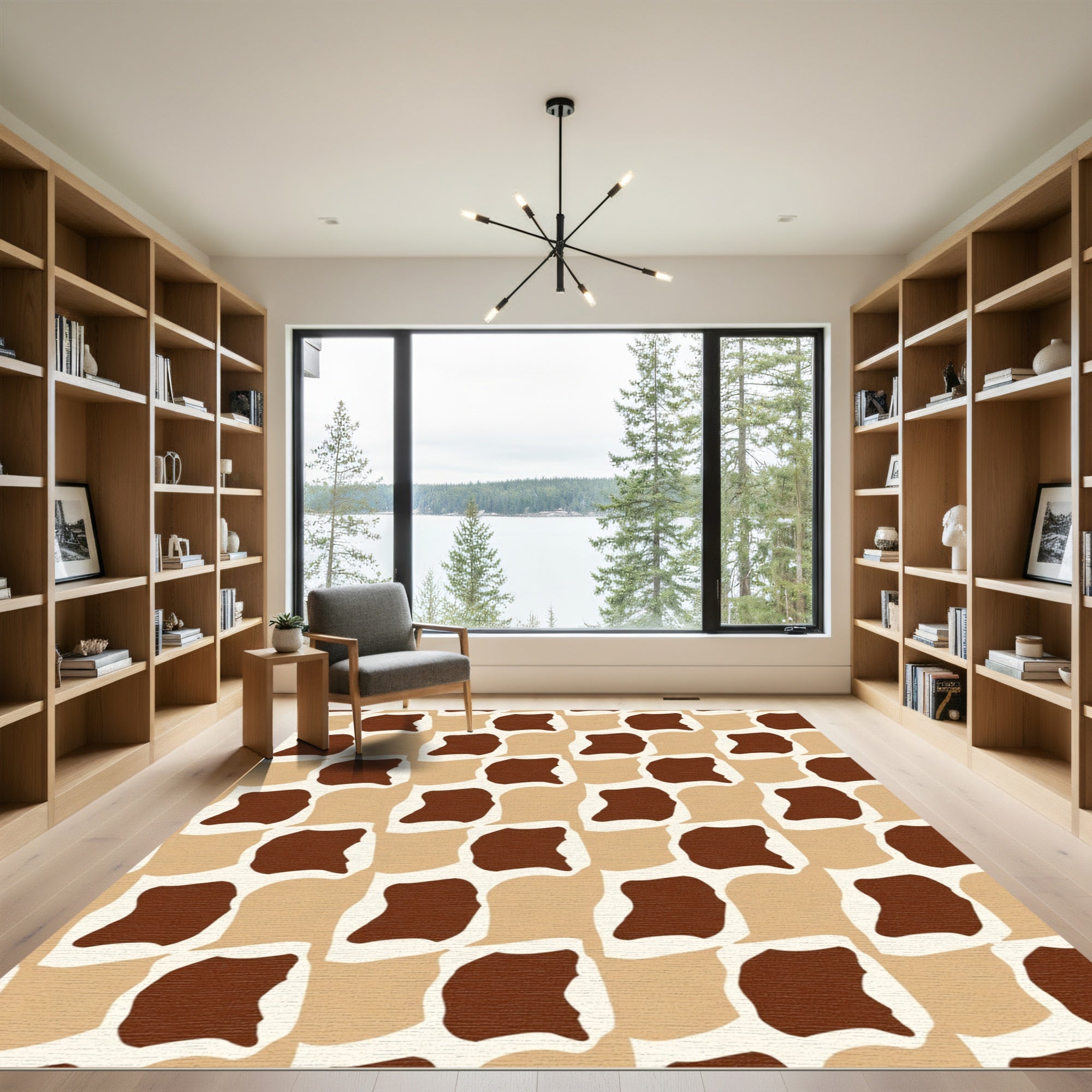Staggered Organic Shapes Geometric Rug