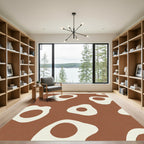 Abstract Terracotta Organic Blob Rug