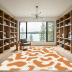 Terracotta Organic Abstract Shapes Rug