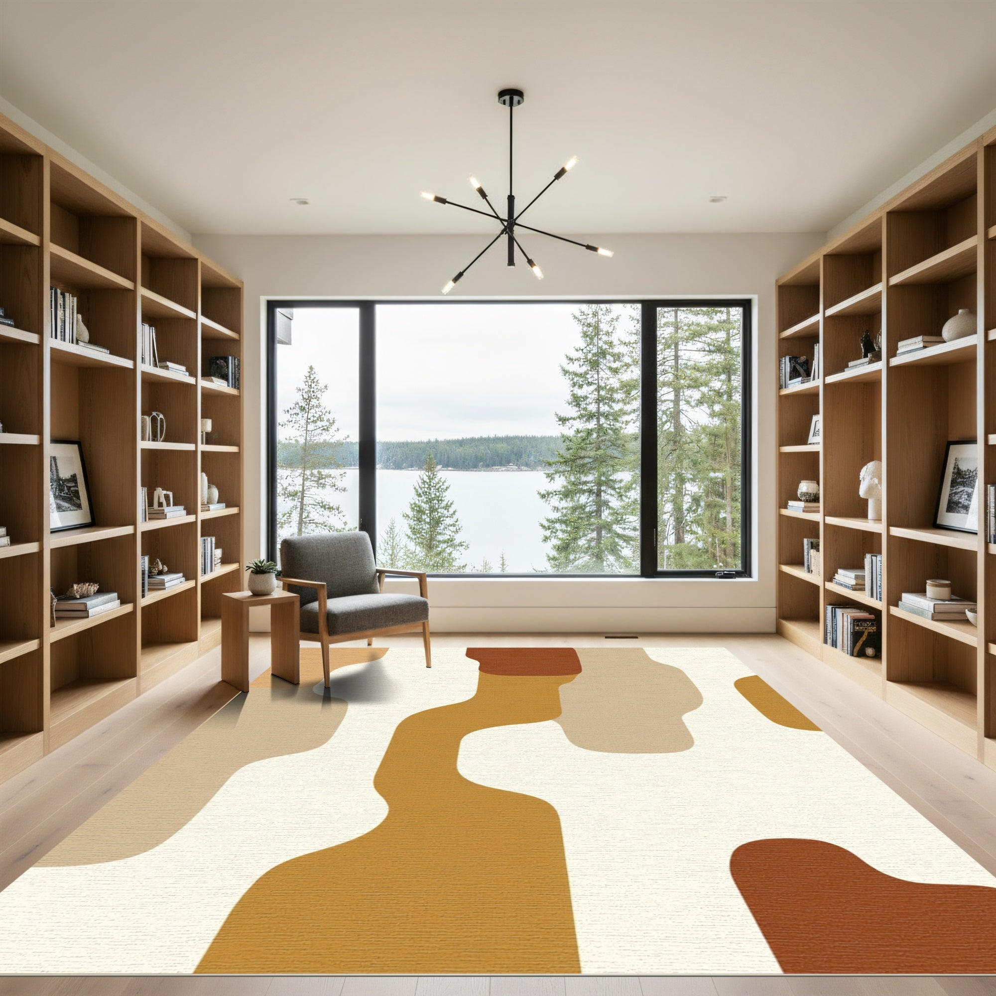 Earthy Abstract Organic Shapes Rug