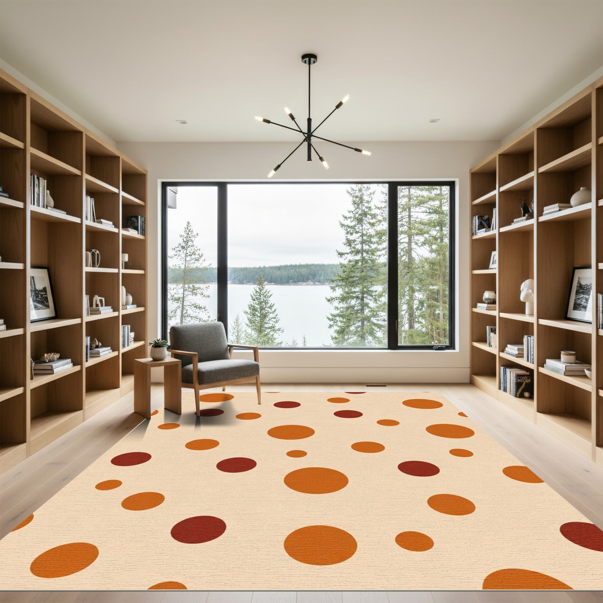 Retro Amber Circles Spot Rug