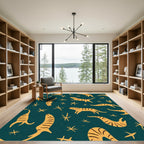 Amber Tigers Amidst Starbursts Rug