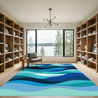Oceanic Ripples Abstract Waves Rug