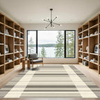 Neutral Tones Plaid Stripe Rug