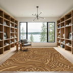 Brown Swirls Animal Print Abstract Rug