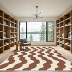 Brown Cream Organic Stripe Rug