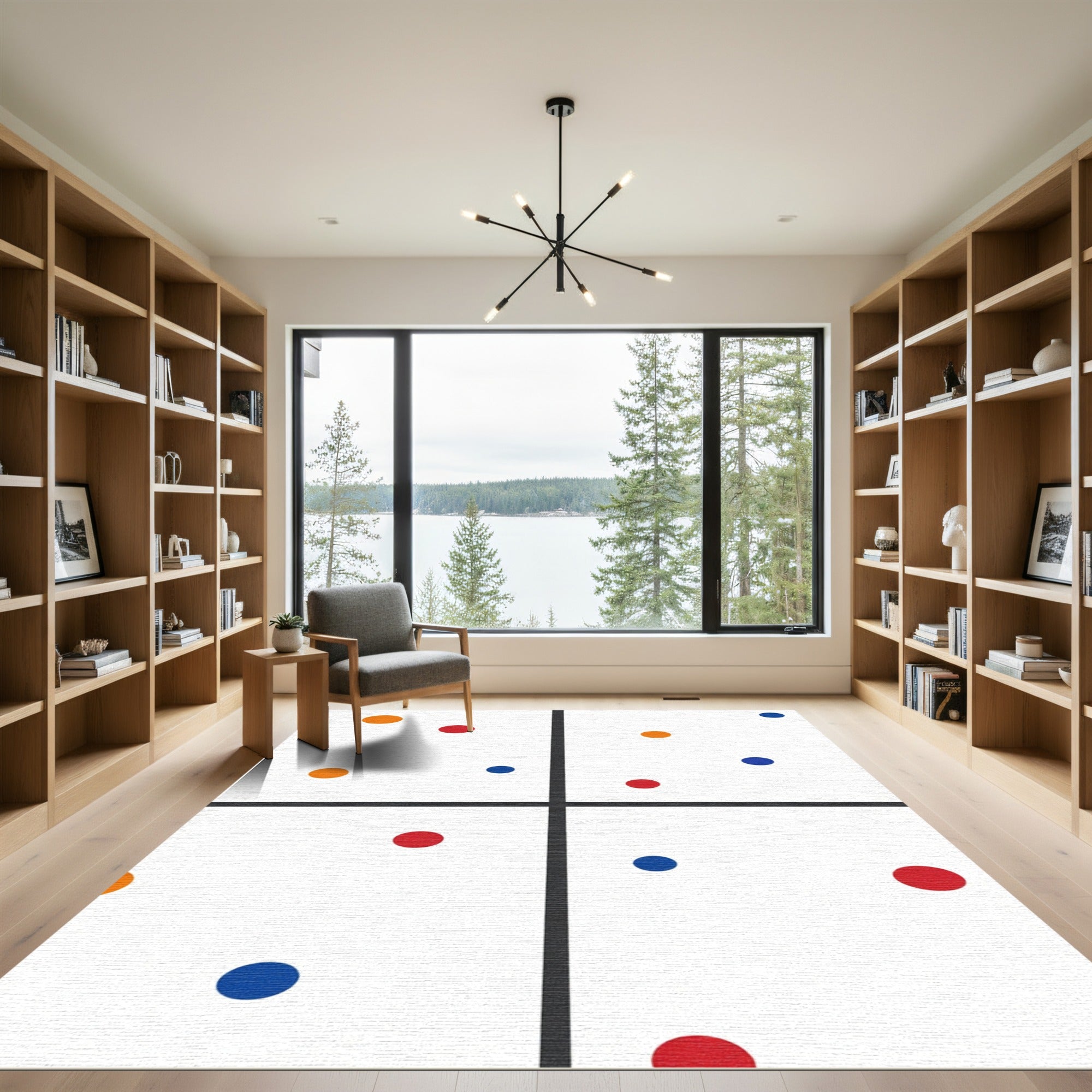 Colorful Polka Dot Scattered Circles Rug