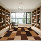 Earthy Tones Geometric Blocks Rug